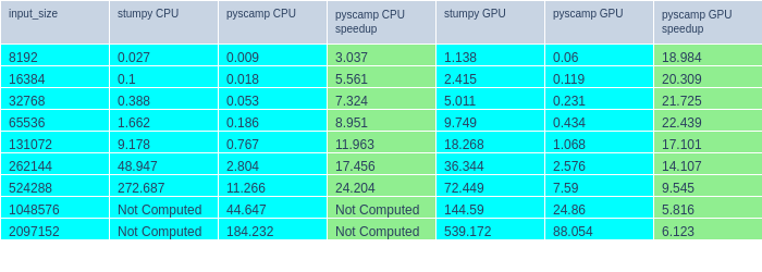 pyscamp vs stumpy System 1 comparison