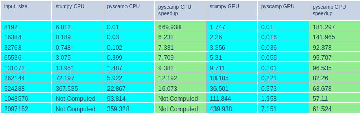 pyscamp vs stumpy System 2 comparison